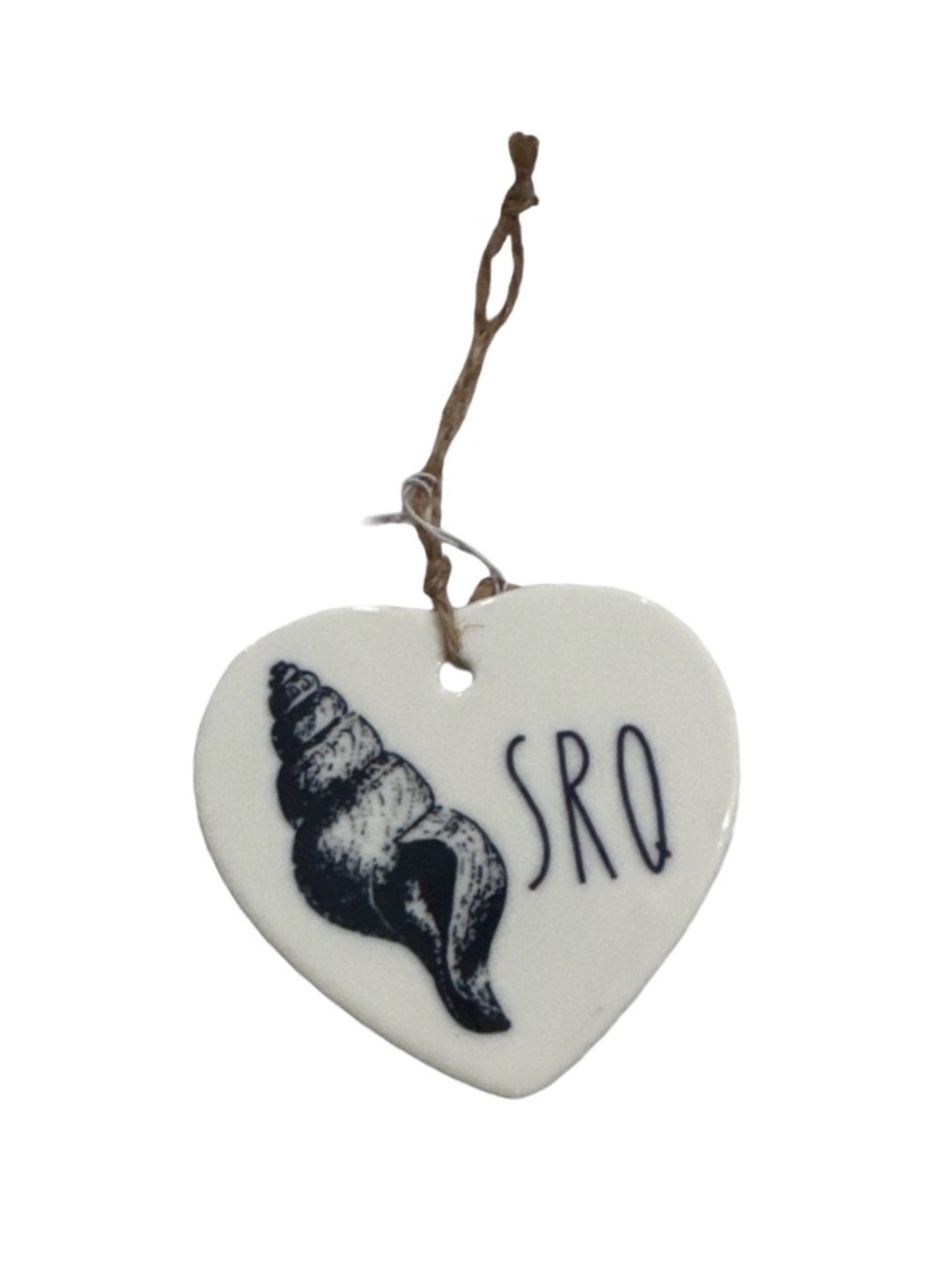 Coastal Shell Heart Ornament Sarasota Beach Decor